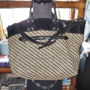 Patricia Nash Rattan And Leather Bag
